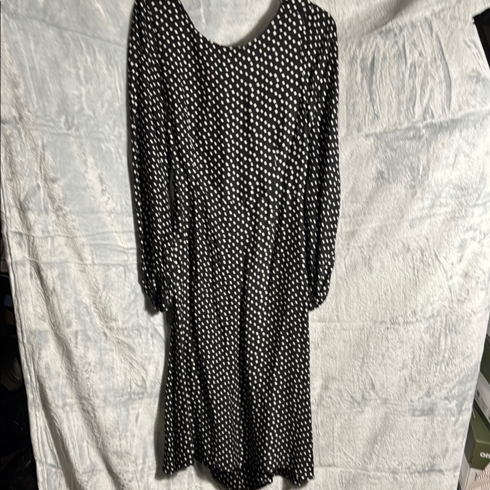 Anthropologie Agatha dress Polka Dot Black and White Dress women's size 4 midi